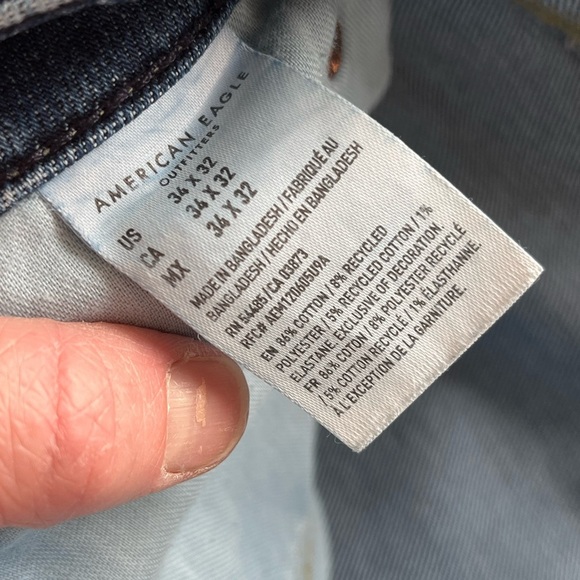 American eagle Men's Blue Jeans size 34 - Picture 5 of 7